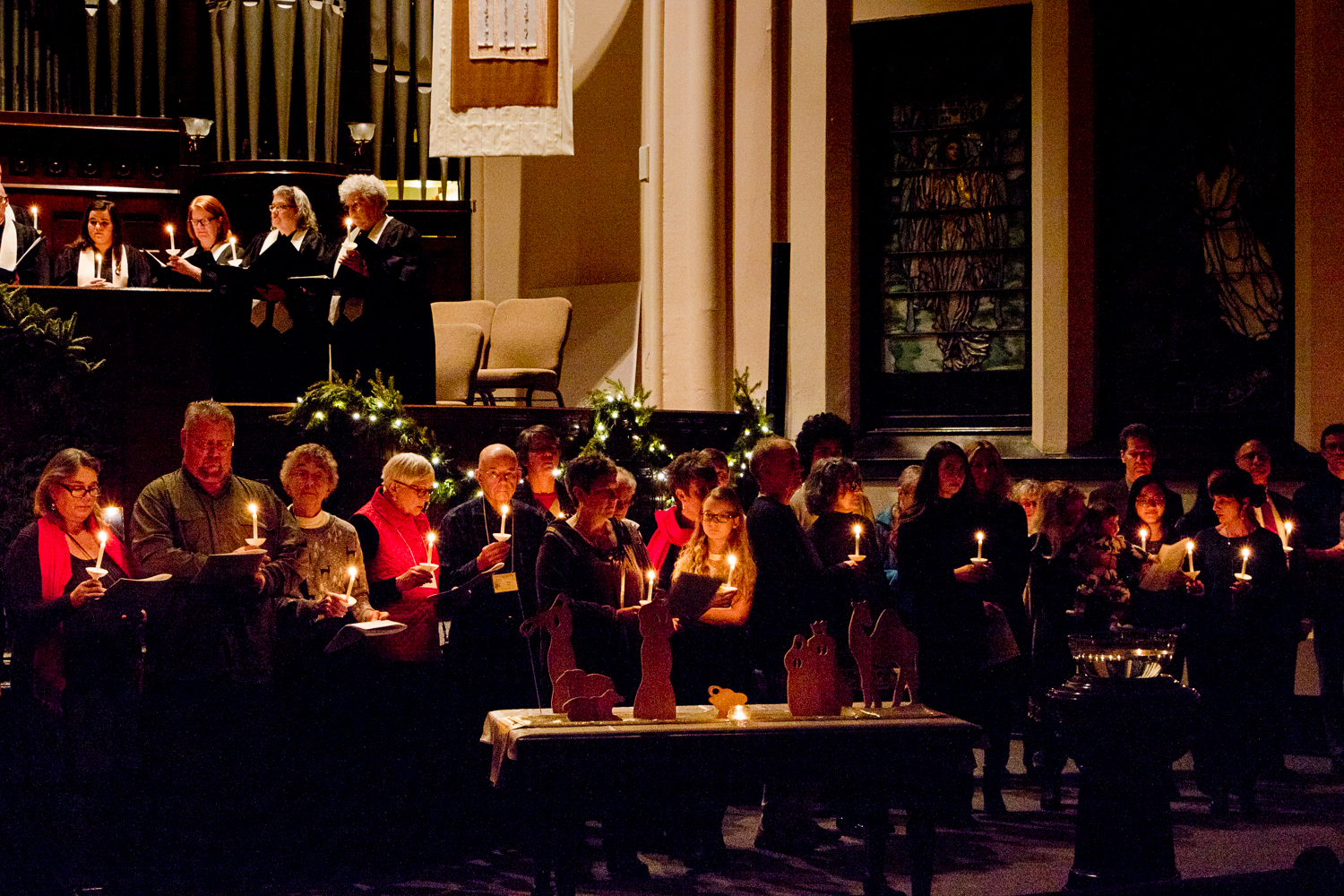 Evening, candlelit worship