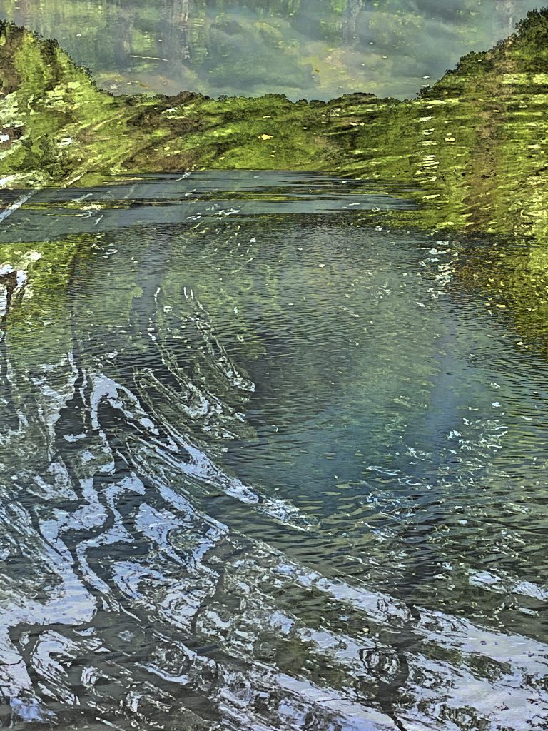A digital photo collage taken from the West bank of the Mississippi near Minnehaha Creek.